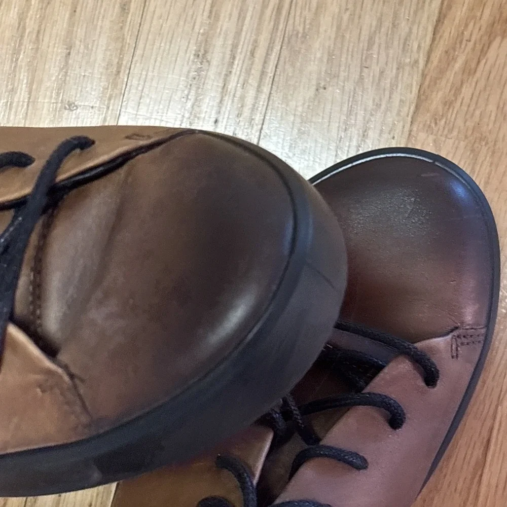 ECCO  Soft Lux Cognac (Ombre) Leather Lace‎ Up Sneakers EU 39 6.5 M 8.5 W